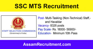 SSC MTS Recruitment 2024 – 8326 MTS & Havaldar Vacancy, Online Apply