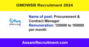 GMDWSB Recruitment 2024 – Procurement & Contract Manager Post